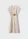 Vestido Amore Beige Talla S Mujer Mango