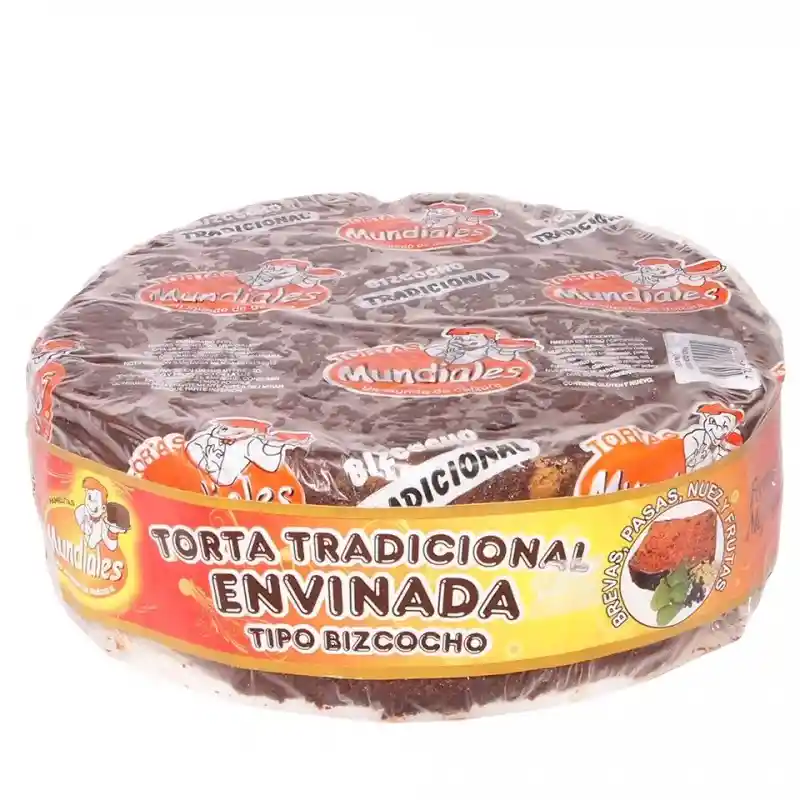 Mundiales Torta Tradicional Envinada Tipo Bizcocho