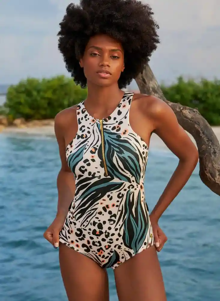 Vestido de Baño Entero L-marfil