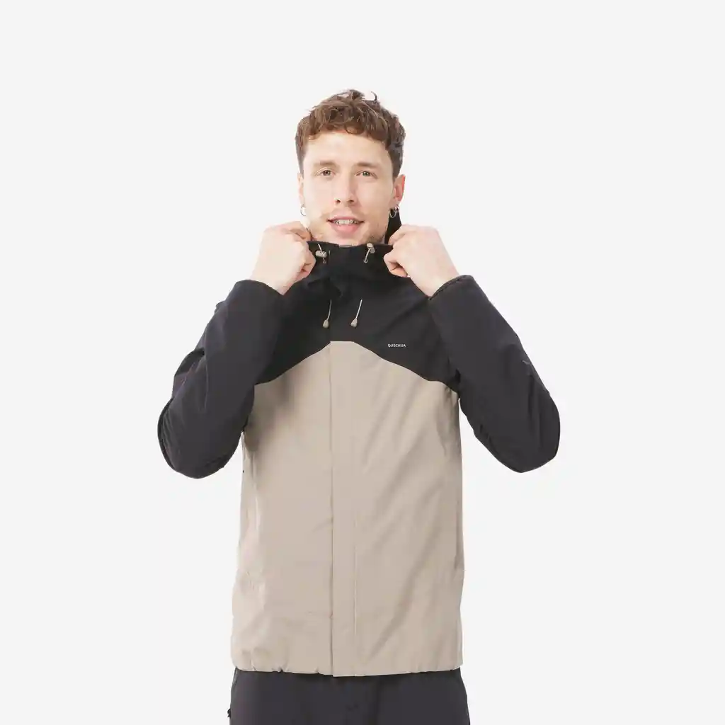 Chaqueta Impermeable y Liviana de Senderismo Para Hombre Quechua Mh150beige