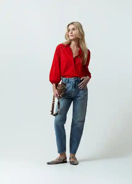Camisa Bellie Mujer Rojo Adrenalina Medio T S 012G332 Naf Naf