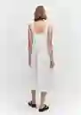 Vestido Bambú Blanco Talla L Mujer Mango