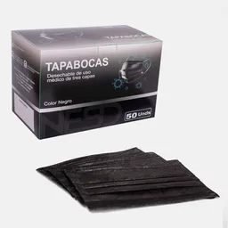 Nesd Tapabocas Desechables Color Negro 