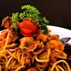 Pastas de mariscos.