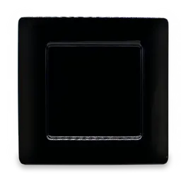 Plato Melamina Cuadrado Negro 24 cm Aro