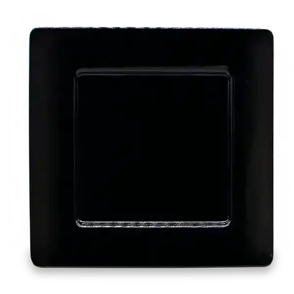 Plato Melamina Cuadrado Negro 24 cm Aro