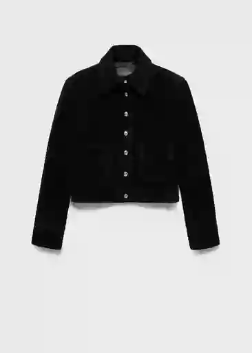 Chaqueta Biscuit Negro Talla Xs Mujer Mango