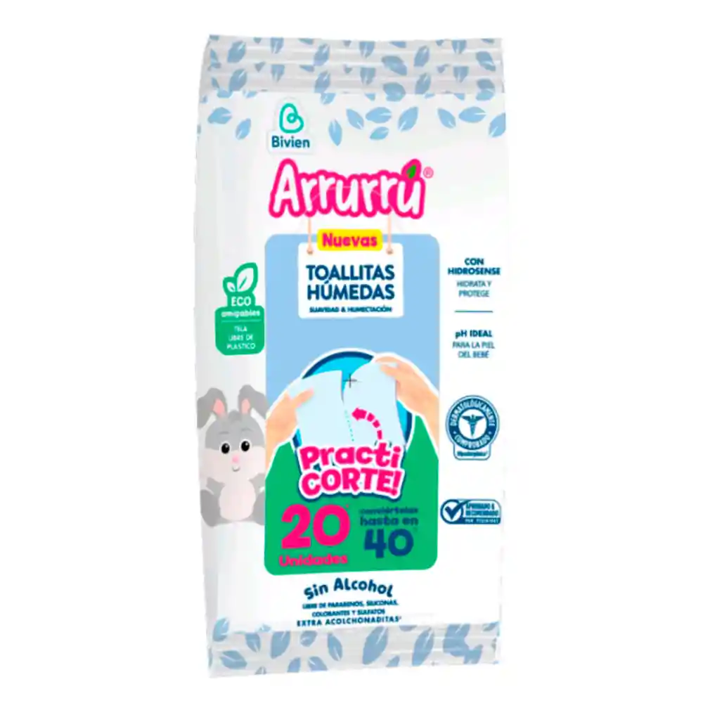  Toallitas Arrurru Ecoamigables 