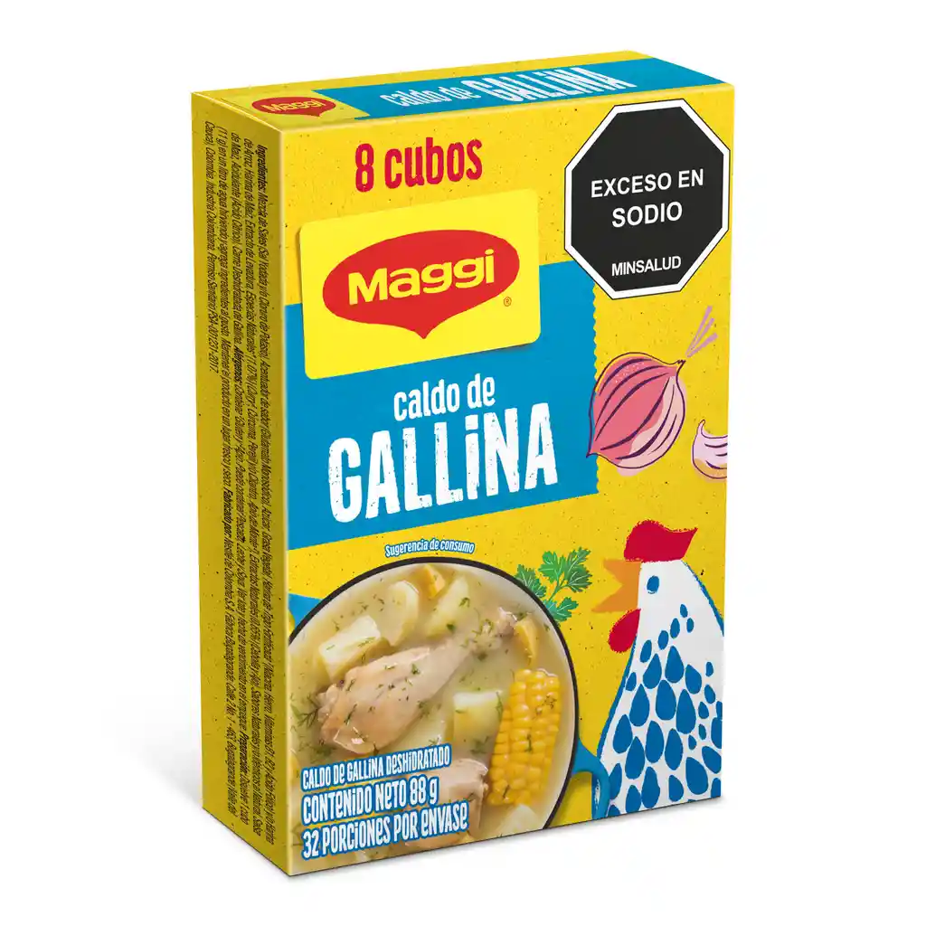 Caldo de Gallina MAGGI x 8 cubos x 88g