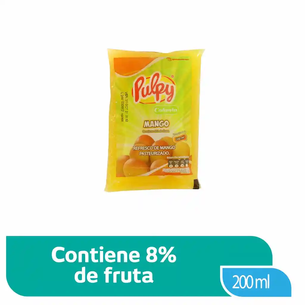 Pulpy Mango Colanta Bolsa X 200 ml
