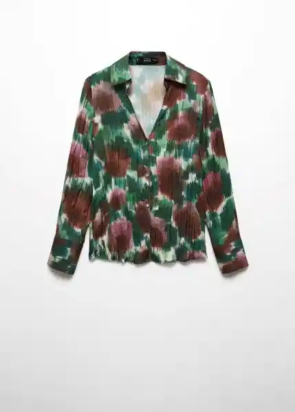 Camisa Nogal Verde Talla XS Mujer Mango