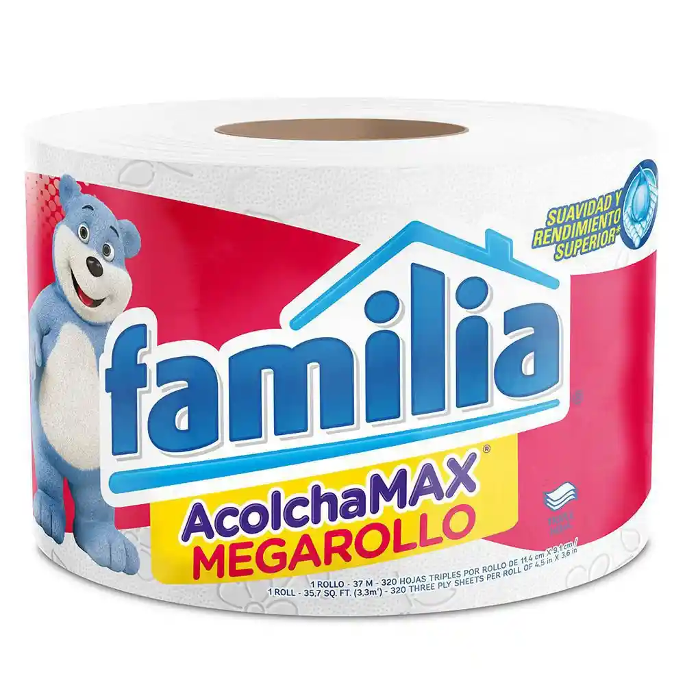 Familia Papel Higiénico Triple Hoja Acolchamax Megarollo