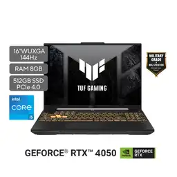 Computador Portátil Gaming Asus Tuf Fx607vj-rl011w - Intel Core 5 - Ram 8gb - 512gb - Tarjeta Grafica Rtx3050 - Gris - 16"