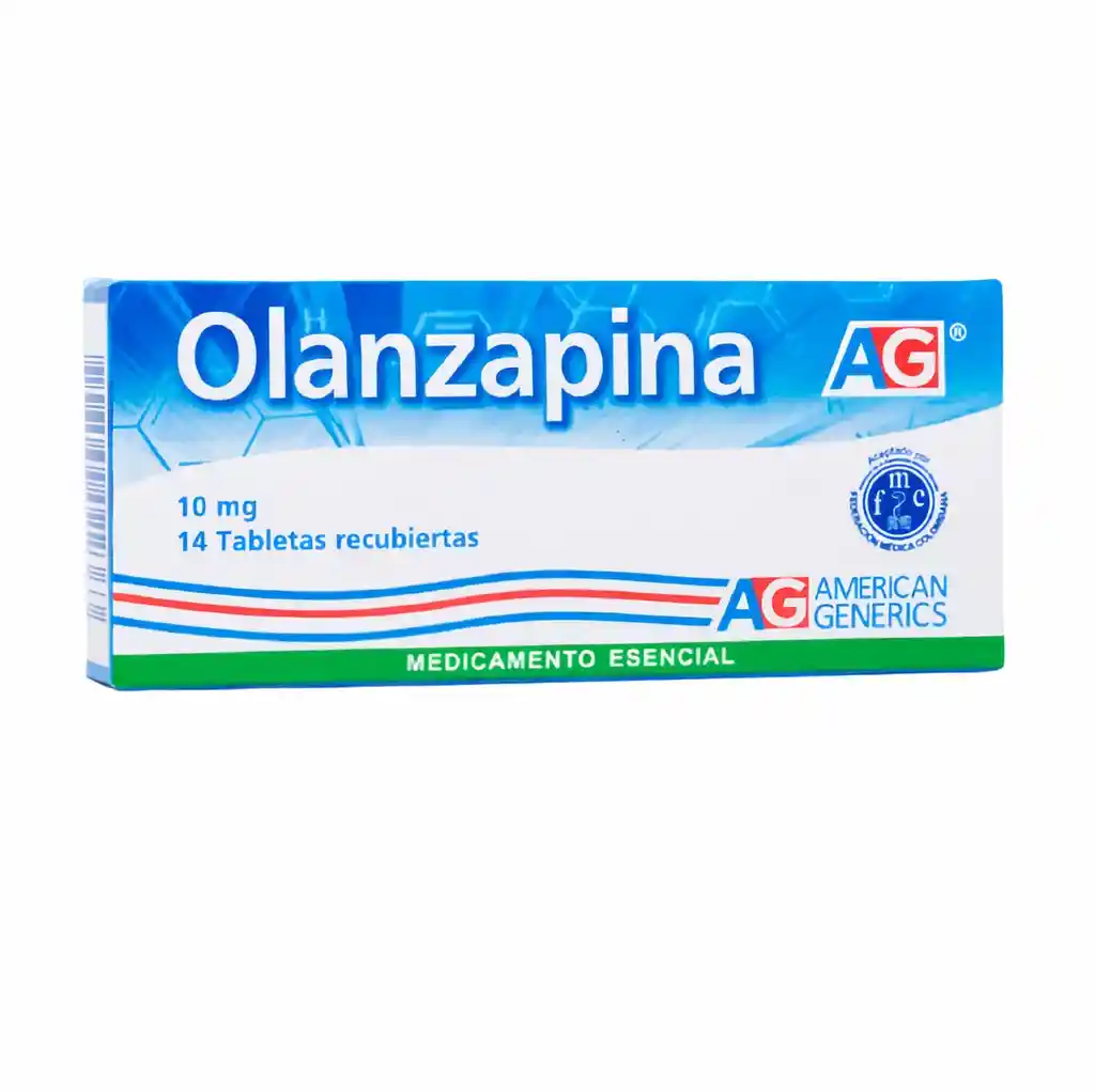 American Generics Olanzapina Antipsicótico (10 mg) Tabletas Recubiertas