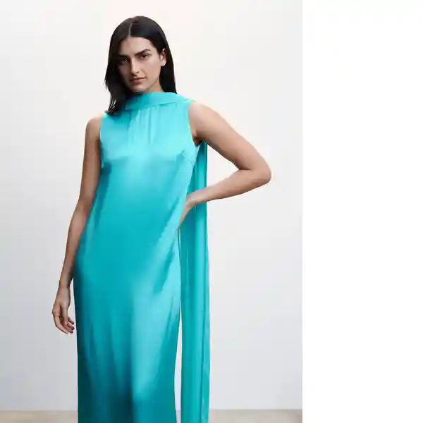 Vestido Kala-A Turquesa Talla L Mujer Mango