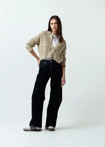 Buzo Tejido Mujer Beige Albarizo Medio Talla S 482G007 Naf Naf