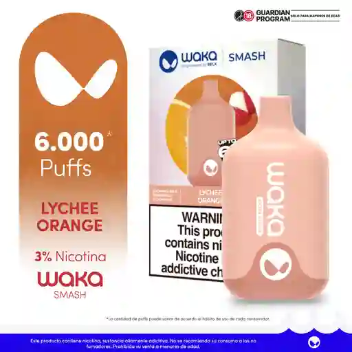 WAKA SMASH Vape Lychee Orange-3% 6000 puff