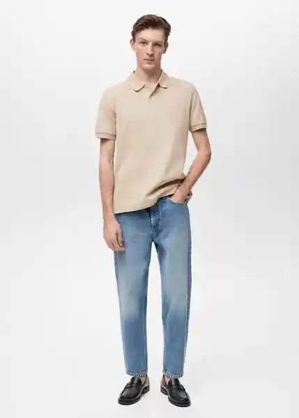 Camiseta Polo Rea Crudo Talla M Hombre Mango