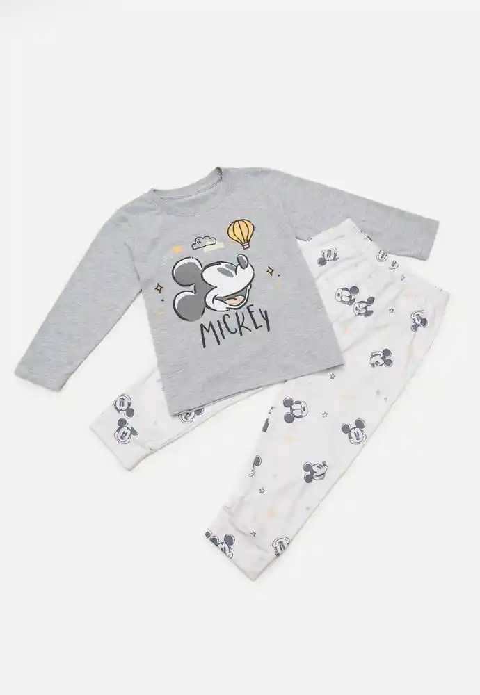 Pijama Dos Piezas Niño 0/3 Meses-gris