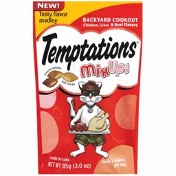 Temptations Snack Mix para Gatos Adultos Pollo Hígado y Carne