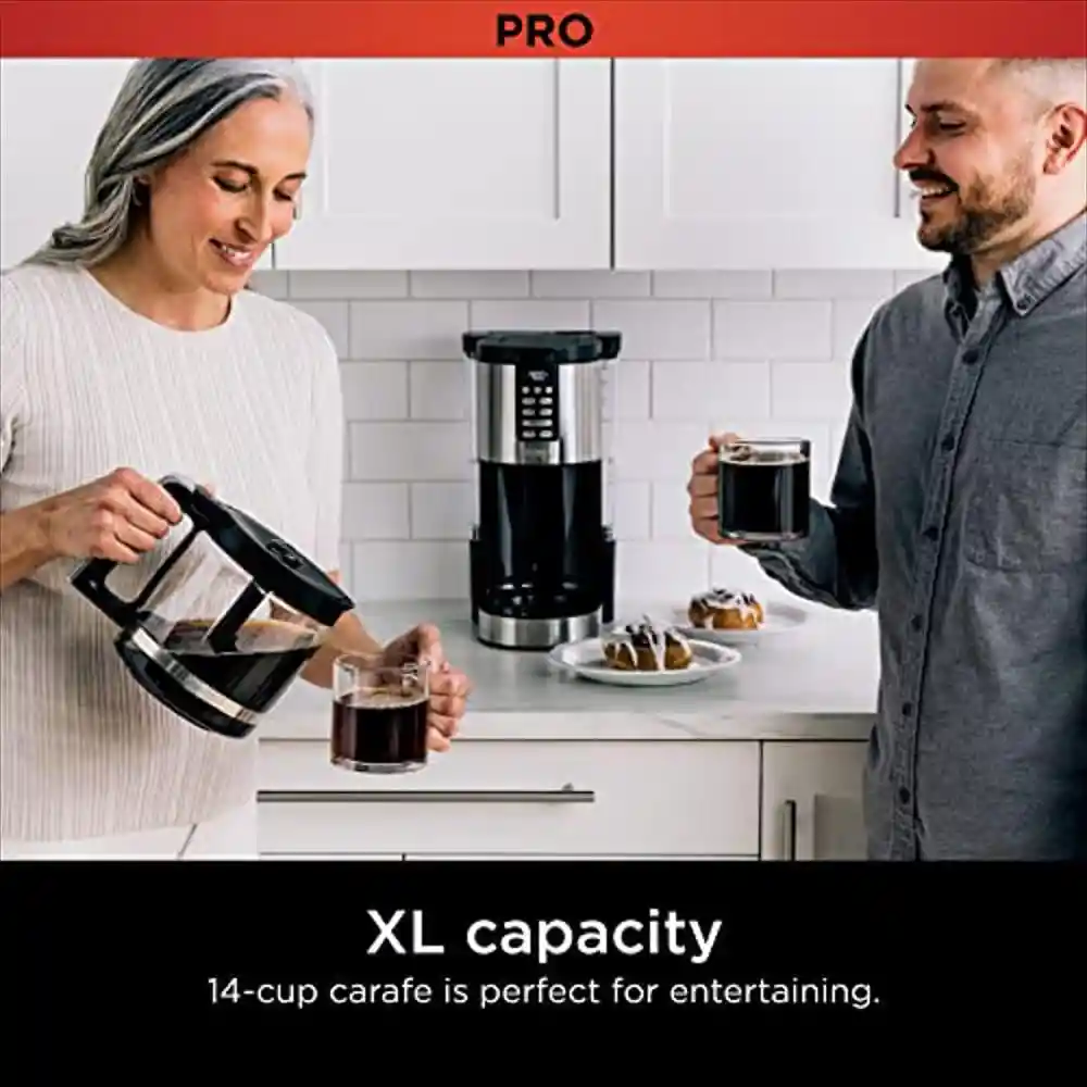 Cafetera Ninja 14 Tazas Programable Con Filtro Permanente Modelo Dcm201 Acero