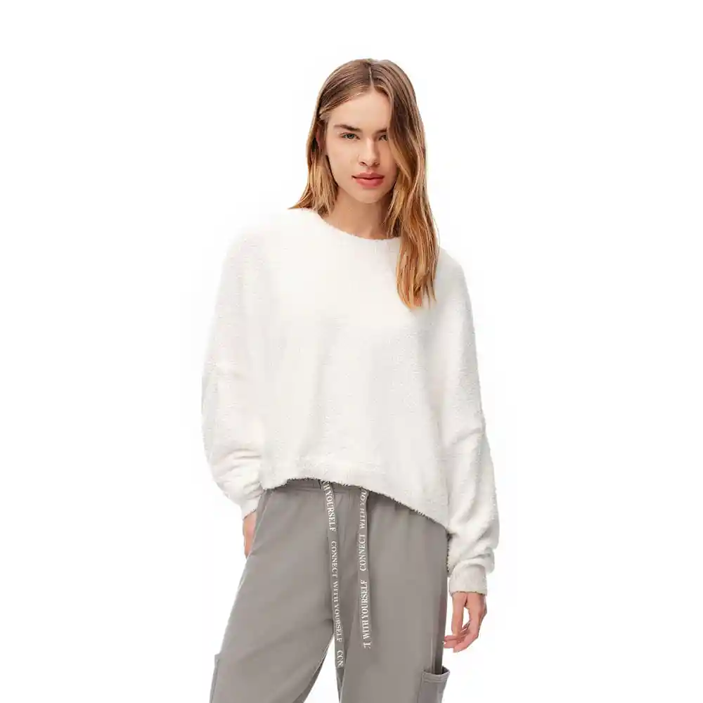 Buzo Manga Larga Tejido Cuello Redondo Femenino Leiyo Gef Talla M