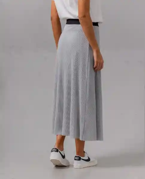 Falda Mujer Gris Plateado Medio Talla 14 35916 Rifle