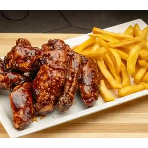 Alitas de Pollo X6 Piezas+papitas