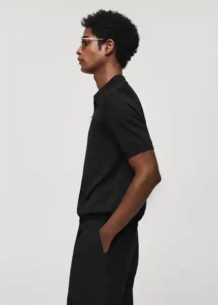 Camiseta Polo Ruisenor Negro Talla XL Hombre Mango