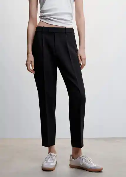 Pantalón Fortun Negro Talla 36 Mujer Mango