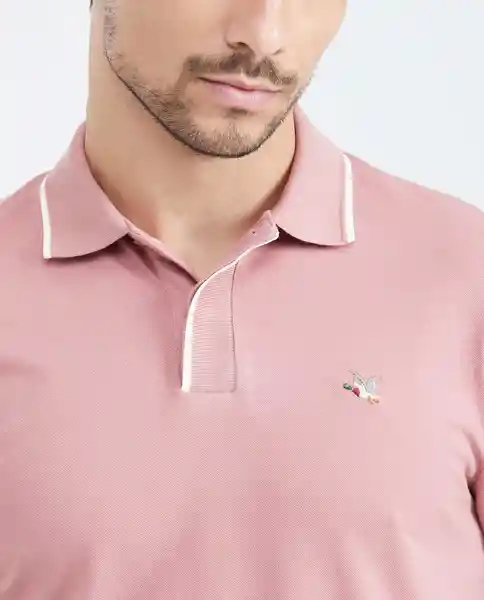 Camiseta Polo Lines Contrast Rosa Cenizo Medio T. XS Chevignon