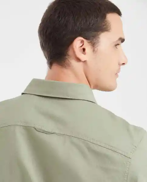 Camisa Long Sleeve Verde Oleo Medio Talla S Chevignon