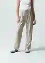 Pantalón Moly Mujer Crudo Pluma Medio Talla M 532G345 Naf Naf