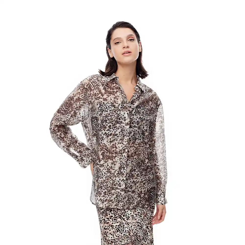 Camisa Manga Larga Oversized Largo Asimétrico Femenino Lotam Gef