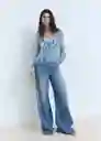 Blusa Ronaldi Celeste Talla M Mujer Mango
