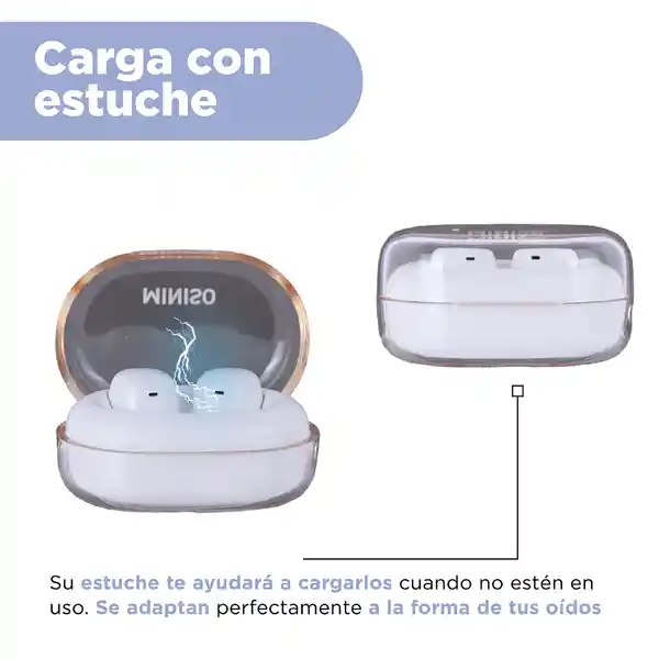Audifonos Tws Space Capsule Serie Blanco D50 Miniso