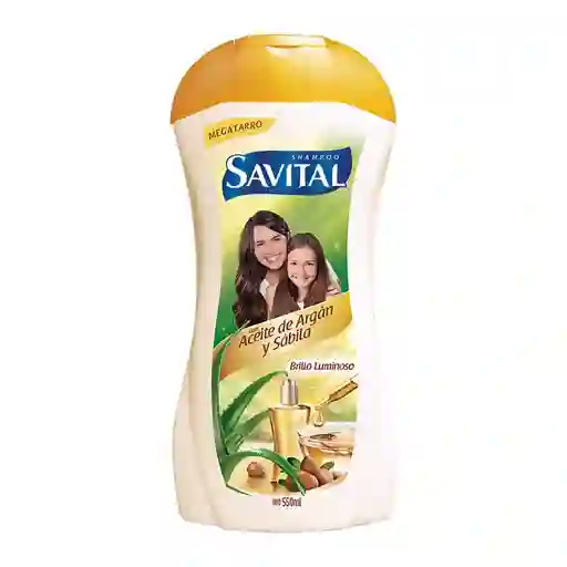 Savital Shampoo con Aceite de Argán y Sábila Brillo Luminoso