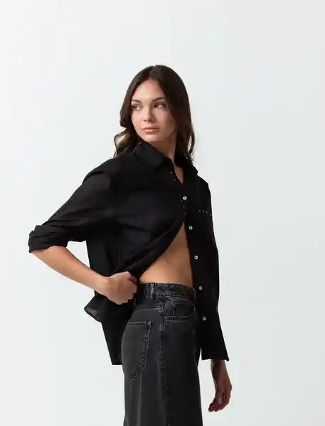 Camisa Negro Puro Herbario L 513F086 Naf Naf