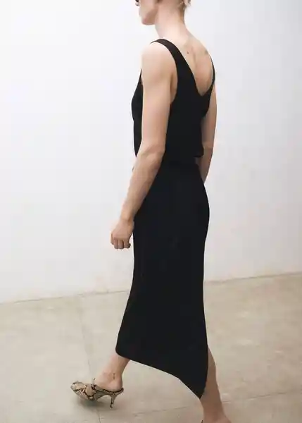 Falda Tulip Negro Talla 36 Mujer Mango
