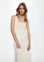 Vestido Boscol-H Crudo Talla L Mujer Mango