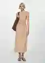 Vestido Bacalar Taupe Talla M Mujer Mango