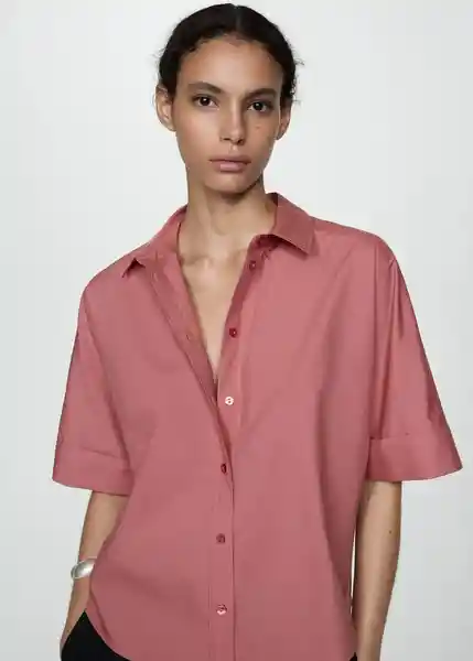 Camisa Canco-H Rosa Talla M Mujer Mango