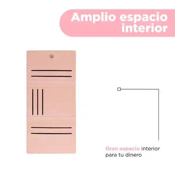 Billetera Para Mujer Letras en Relieve Rosa Miniso