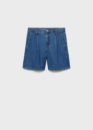 Bermuda Marina Tejano Medio Talla 38 Mujer Mango