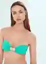Top Bikini Shell Turquesa Talla S Mujer Mango