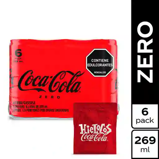 Combo Gaseosa Coca-Cola Zero 269 mL 6 Und + Hieloco