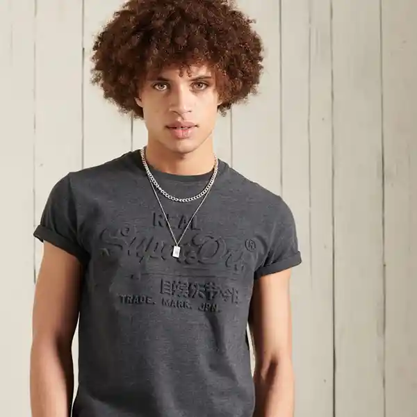 Superdry Camiseta vl Emboss Tee Gris Talla M 220