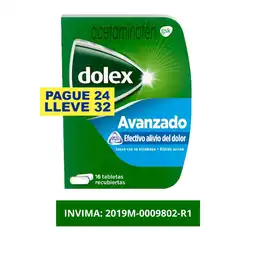 Dolex Acetaminofen Avanzado Alivio del Dolor y la Fiebre x 32