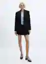 Blazer Americana Dipli Negro Talla L Mujer Mango
