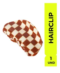 Hairclip Gancho Checkers Café Pinza Neon